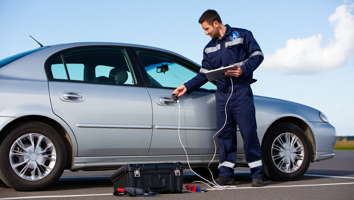 locksmith unlocking a car door